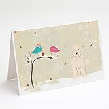 Caroline's Treasures BB2533GCA7P Christmas Presents Between Friends Wheaten Terrier Greeting Cards and Envelopes Pack of 8, 7 x 5, Multicolor