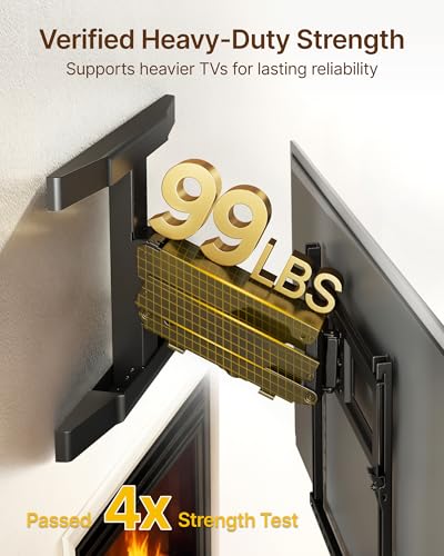 monTEK Fireplace Pull Down TV Mount for 43-86 Inch TVs Up to 99lbs
