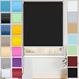 Sleeptight Portable Blackout Blind 120 x 200 cm Multiple Colours and Sizes Blackout Fabric Roller Blinds, with Beaded Chain For Inside and Outside Recess Fitting, Black