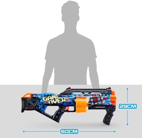 X-Shot Skins Last Stand, Game Over, Foam Dart Blaster (16 Darts) Air Pocket Dart Technology, Major Brand Compatible, Toy Foam Dart Blaster for Kids, Teens, Adults, Frustration Free Packaging