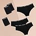 Allxwek Women's Cotton Underwear Fashion Seamless Bikini Mid Waist Panties 6-Pack 3411 BL-M