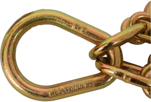 LuckyNote 5/16''x2' G70 J Hook Tow Chain V Bridle with Large Shank J Hooks and Grab Hooks,Flatbed Truck Trailer Safety Tow Chain 4700 lbs Working Load Limit