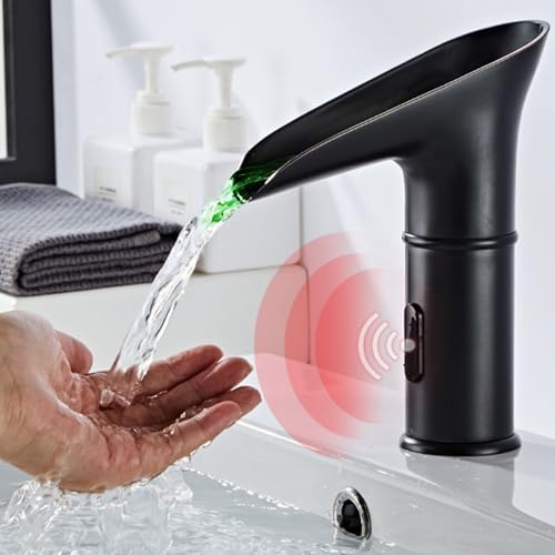 Grifo de baño sensor cascada electrónico de diseño vanguardista mate 3
