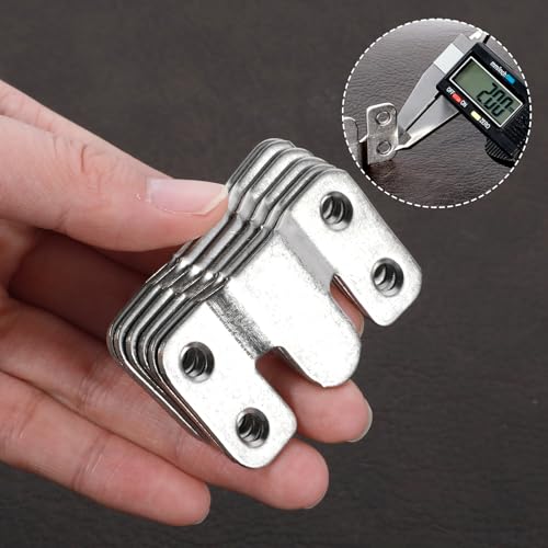 Dimeho Flush Mount Bracket 4 Pairs Interlocking Flush Mount Bracket with Screws Headboard Wall Mounting Brackets Large Picture Hanger Hanging Buckle Furniture Connector Sectional Couch Connectors - Thumbnail 4