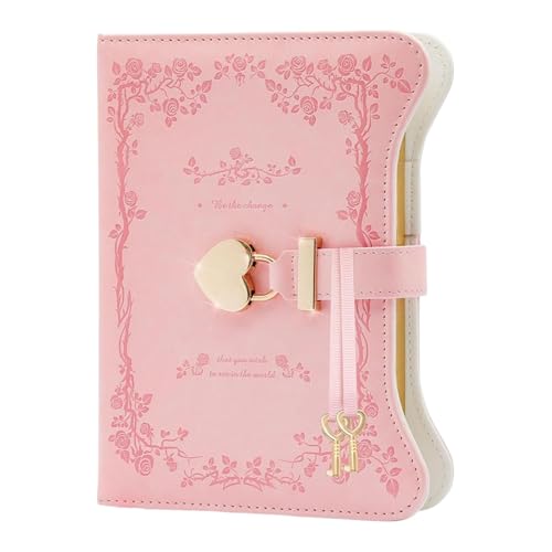 Journal secret en cuir PU B6 avec serrure | Carnet rechargeable 360 pages