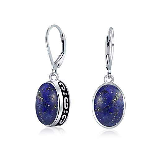 Boucles d'oreilles pendantes argent sterling ovals boho pour femme