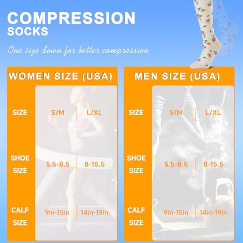 Image of bropite Compression Socks for Women &Men Circulation-Support Knee High Socks 20-30 mmhg-Best for Running,Medical,Nurse,Travel