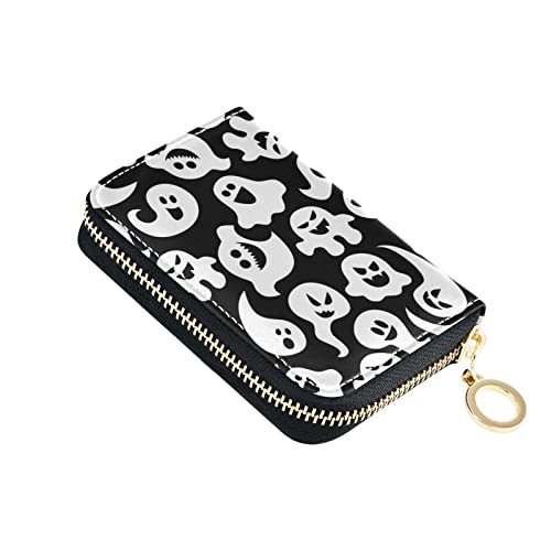 JHKKU Women Halloween Ghosts Wallet Credit Card Holder