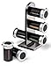 Zevro KCH-06095 Zero Gravity Countertop Magnetic Spice Rack with Canister, Black/Silver - Set of 6