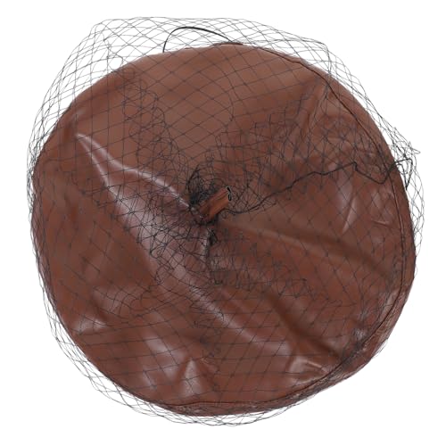 Ipetboom Fashionable Women Beret Hat Artist Hat Satin for Women Decorative Beret Veil Brown
