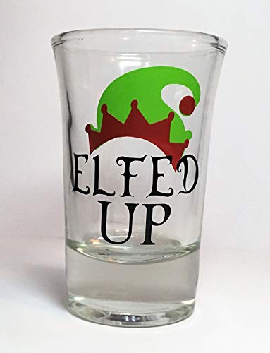 Elfed up shot glass, Christmas shot glass, Christmas gift, Holiday shot glass, Stocking stuffer, Christmas party favor,Elf shot glass