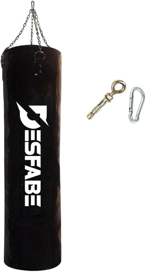 Boxing Star 120x32 Cm Zincirli Boks Kum Torbası Siyah+Askı Aparatı