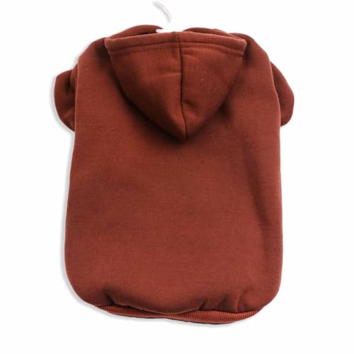 Monkimau Hundepullover Hoodie für kleine bis große Hunde – Warmer Fleece – Herbst- und Winterkleidung – XS bis XXXL – 10 Farben (Braun, XS)