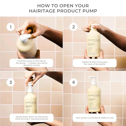 Image of Hairitage Gentle Daily Moisture Shampoo and Conditioner Set,Split End + Bond Strengthening for Dry, Damaged Hair with Jojoba Oil - Anti-Frizz and Color Safe - Cherry,Amber Scent 21 Ounce (Pack of 12)