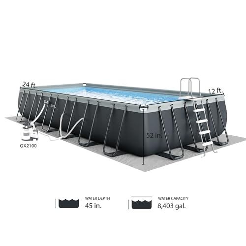 Intex-24ft-x-12ft-x-52in-Ultra-XTR-Frame-Rectangular-Swimming-Pool-Set-with-Sand-Filter-Pump-Ladder-Ground-Cloth-Cover-and-Robot-Vacuum Intex 24ft x 12ft x 52in Ultra XTR Frame Rectangular Swimming Pool Set with Sand Filter Pump Ladder Ground Cloth Cover and Robot Vacuum