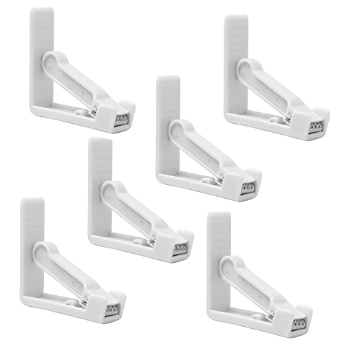DAJUXIN 6 Pcs Adjustable Spring Loaded Tablecloth Clips Table Cloth Cover Clamps White Plastic Tablecloth Clips for Outdoor Indoor Party Picnics Wedding BBQ Garden