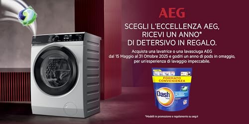 AEG Lavatrice Carica Frontale Serie 7000 ProSteam, 9 kg, LR7FD94, Vapore Refresh, Tecnologia PreciseWash, Cesto Care Drum, Classe Energetica A, Motore Inverter, 1351 giri/min, 847x596x572 mm - Immagine 1