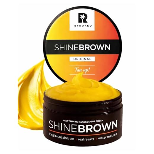 BYROKKO Shine Brown Premium Tanning Accelerator Cream 6.4 Fl Oz (190 ml), Effective in Sunbeds & Outdoor Sun, Achieve a Natural Tan with Natural Ingredients