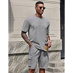 COOFANDY Men's Casual Short Sets 2 Piece Outfits Cotton T-Shirts and Cargo Shorts Set Summer Jogging Tracksuit - Image 3