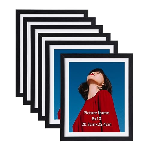 EYMPEU Lot de 6 Cadres Photo 20x25 CM avec Passe-Partout pour Placer 23x28 ou 20x25 CM Photo pour Accrocher au Mur ou La Table