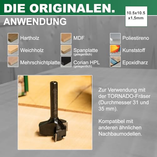 Fraiser Hartmetall-Wendeplatten (HM/Widia) für Planfräser Tornado – 10 Stück (10,5x10,5 mm)