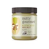 Nutty Gourmet Pistachio Walnut Spread - No Added Sugar - No Palm Oil - Peanut Free - Gluten Free - Protein Breakfast Snack - Best for Dips, Fillings, Sauces, & Baking (10oz, 1 Pack)