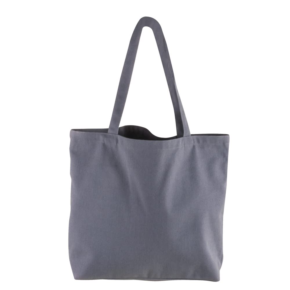 Rayher 53987564 Borsa Shopper classica in tessuto grigio, dimensioni 46 x 35 cm, borsa di cotone, tote bag da personalizzare, semplice senza stampe