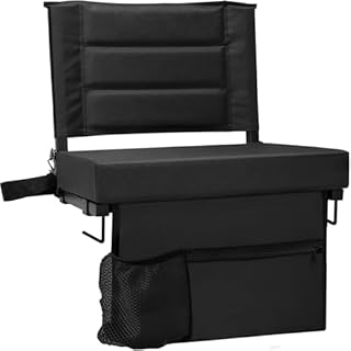 Stadium Bleacher Seats with Detachable Padded Cushion＆Backs Support,Portable Memory Foam Folding Bleacher Chair with Shoulder Strap,Perfect Bleacher Cushion for Sports Outdoor Events (1, Black)