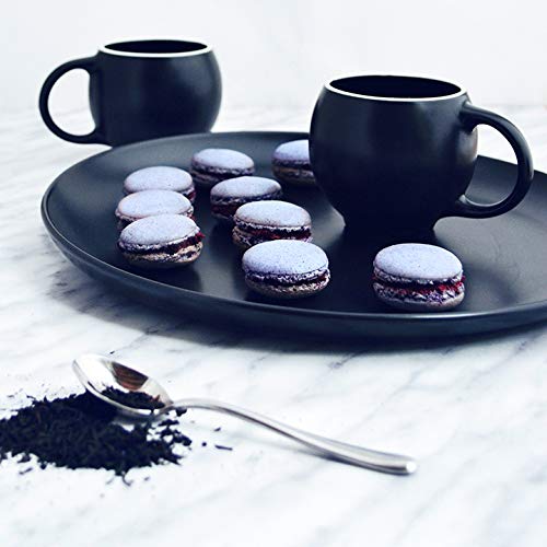 Maia Ming Designs | Eva Serving Platter | Black Matte Stoneware | Modern Tea Tray With Ergonomic Rim | Inspired By Eva Zeisel | Design Award #TOP1