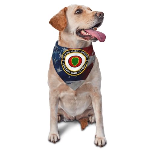 24th Infantry Division Korean War Veteran Dog Scarf Pet Bandana Cat Pet Bibs