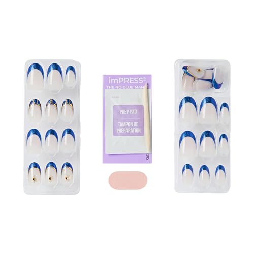 Impress X WICKED: FOR GOOD Press On Nails, ‘Wickedly Brave’, Blue, Medium Oval, New Improved Adhesive, Up To 10 Day Hold, Includes 30 Fake Nails, 1 Prep Pad, 1 Manicure Stick, 1 Mini File — view 4