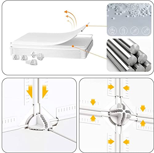 Image of AYSIS DIY Shoe Rack Organizer /Multi-Purpose Plastic 10 Layers 5 Door Portable and Folding Shoe Rack ^ White10Shelf5Door