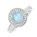 Produktbild THOMAS SABO Damen-Ring 925 Sterling Silber Zirkonia weiß Milky Aquamarine hellblau Gr. 56 (17.8) TR1971-694-31-56