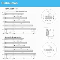 MS Beschläge Schubladenauszug 27mm Höhe – Kugelführung für sanften Lauf – Teleskopschiene aus verzinktem Stahl – 1 Paar Schubladenführungen – Auszugsschienen – Leichtgängige Führungsschiene (350mm) – Ansicht 7