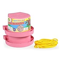 Lena 61412DF Horseshoe Stilts, Pot Stilts Hoof, Running Containers Approx. 13 cm, Children's Pot Stilts for Balance, Plain Colour, Bucket Stilts in Pink, Running Dollis for Children from 36 Months
