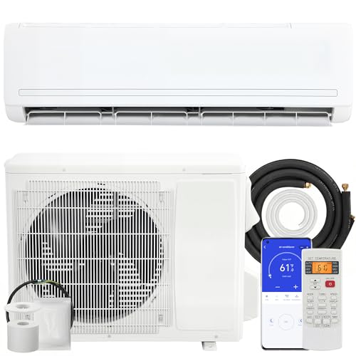 HOMCOM 23000 BTU Mini Split Air Conditioner and Heat Pump, 19 SEER2 230V Energy Efficient Ductless Inverter AC Unit Cools up to 1500 Sq.Ft, Complete Installation Kit
