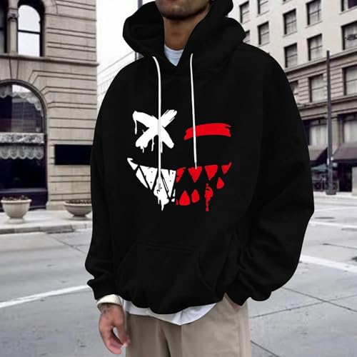 Mens Graphic Hoodies Winter Smil Ey Face 3D Print Sweatshir Soft Fall Winter Fashion Casual Tops Loose Trendy Clothes2