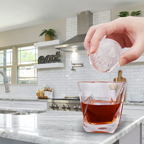 Miaowoof Large Ice Ball Maker Mold, 2Pcs Easy Release Round Ice Cube Tray With Tongs, 16X2.5In Effortless Fill Sphere Ice Trays For Freezer, Round Ice Molds For Whiskey, Bourbon, Cocktails & Drinks #TOP4
