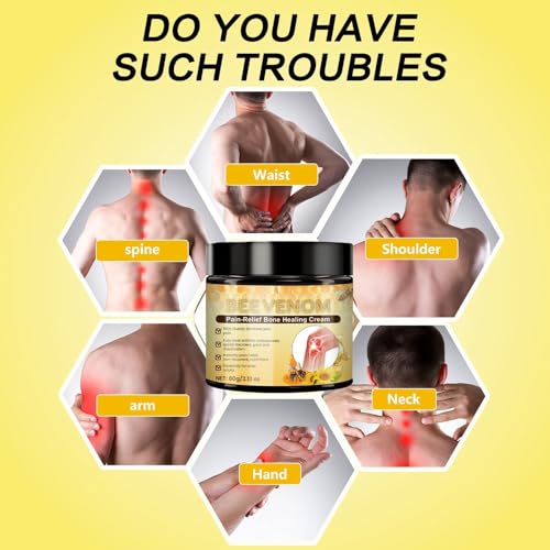 Bienengiftsalbe, 60g Bienengift Creme, Professionelle Bienengiftcreme, Bienengift Hautbehandlung Creme, Bee Venom Cream für Nacken, Taille, Rücken, Hände, Füße und Beine – Bild 5