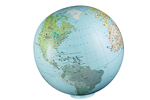 HCM Kinzel - Aufblasbarer Caly Globus - Die Welt XXL - Spielerisch die Welt erkunden - Grau - 85 cm Umfang