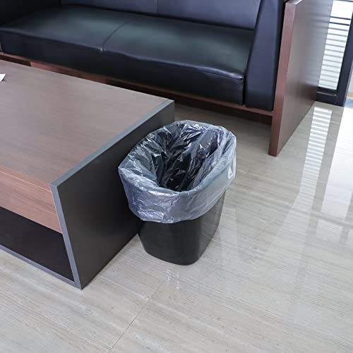 Qskely 4-Pack 10 Gallon Plastic Kitchen Trash Can, Office Garbage Can, Black #TOP4