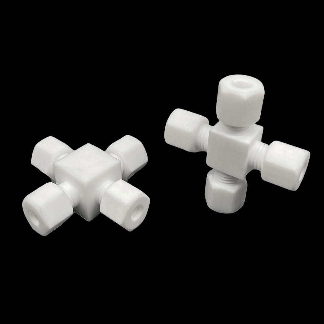 Válvula de bola de PTFE – Interruptor duradero de 4 vías para conexiones roscadas, ideal para fontanería y aplicaciones industriales, 1 pieza