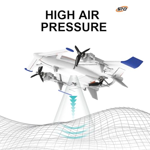 Image of FLYCOLOR QIDI 570 RC Airplane 2.4Gh 6CH RC Glider Fixed Wing Aircraft 3 Flight Models Brushless RC Helicopters Vertical Takeoff RC Glider (Blue)