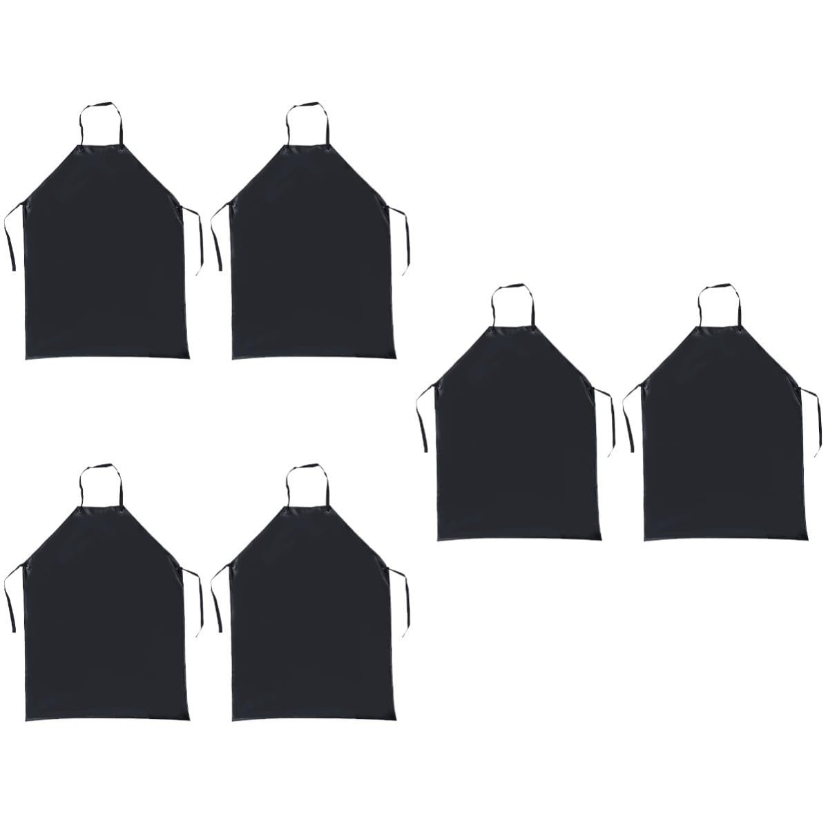 Operitacx 6 Piezas Delantal Industrial Unisex de Pvc Negro, y Antigrasa