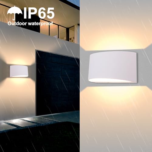 Image of KICAAO Modern LED Wall Sconce,Warm White 3000K,Hardwired Indoor Wall Lights Set of 2 Up and Down Wall Mount Light for Living Room Bedroom Hallway Corridor Conservatory(with G9 Bulbs) (White-4PCS)