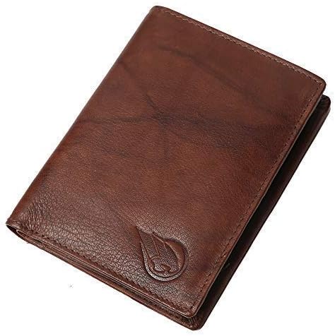 Ruge Genuine Leather Dark Brown RFID Blocking Wallet for Men