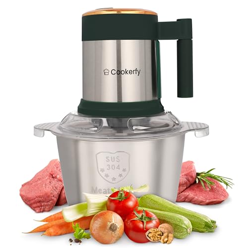 Cookerfy Food Chopper with Ergonomic Handle - Durable Mini Chopper with 2 Chopping Levels - Mini Chopper Food Processor Small with 1.8L Capacity