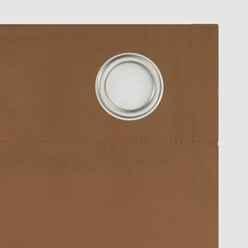 Sun Zero Soho 2-Pack Energy Saving Noise Reducing Blackout Grommet Curtain Panel Pair, Sunbaked Brown, 54" W x 84" L (2 Panels)