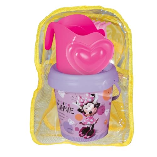 Smoby - Sac à Dos avec Seau de Plage Minnie – Comprend Seau, Pelle, râteau, Tamis, arrosoir et Moule – Matériau recyclé – pour Enfants à partir de...