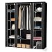 HUOLE Armoire de Rangement,Penderies repliables,transportable,Garde-Robe, Penderie en Tissu intissé,Armoire Toile,Vêtements Rangement Organisateur,172 * 134 * 43cm- Noir